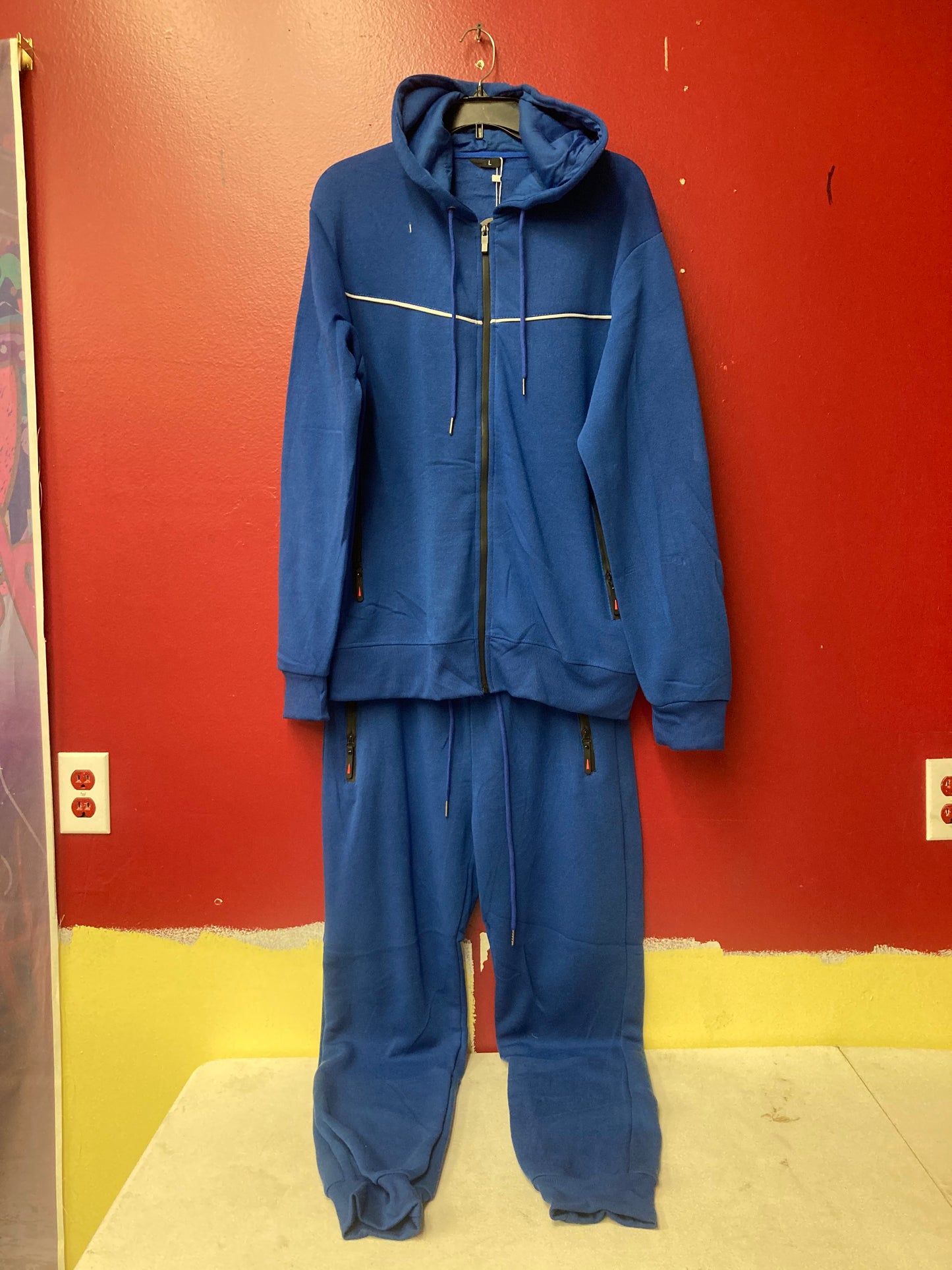 Navy blue sweatsuit