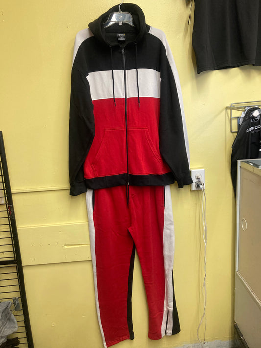 Black, red and white sweatsuit