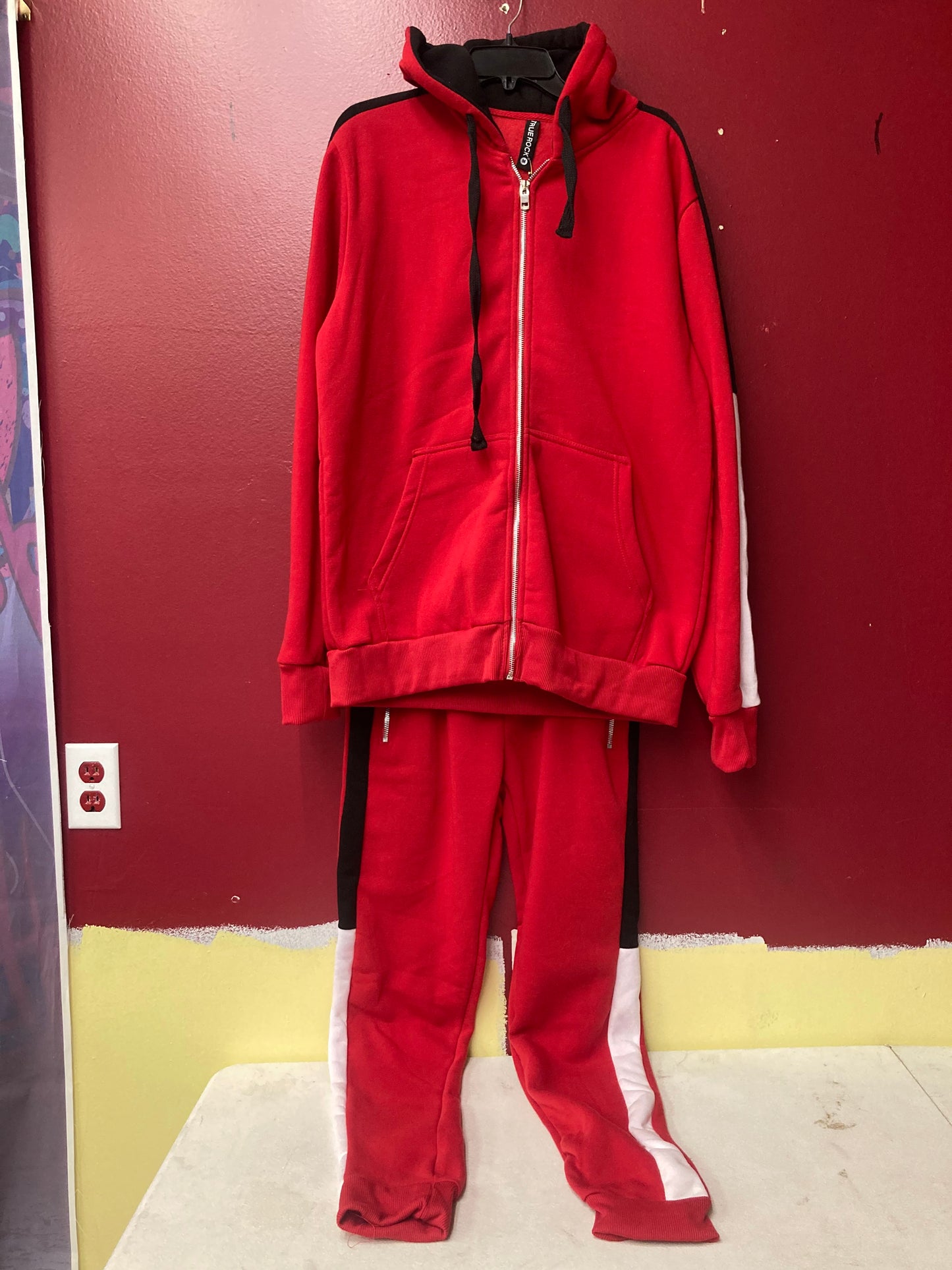 Red sweatsuit