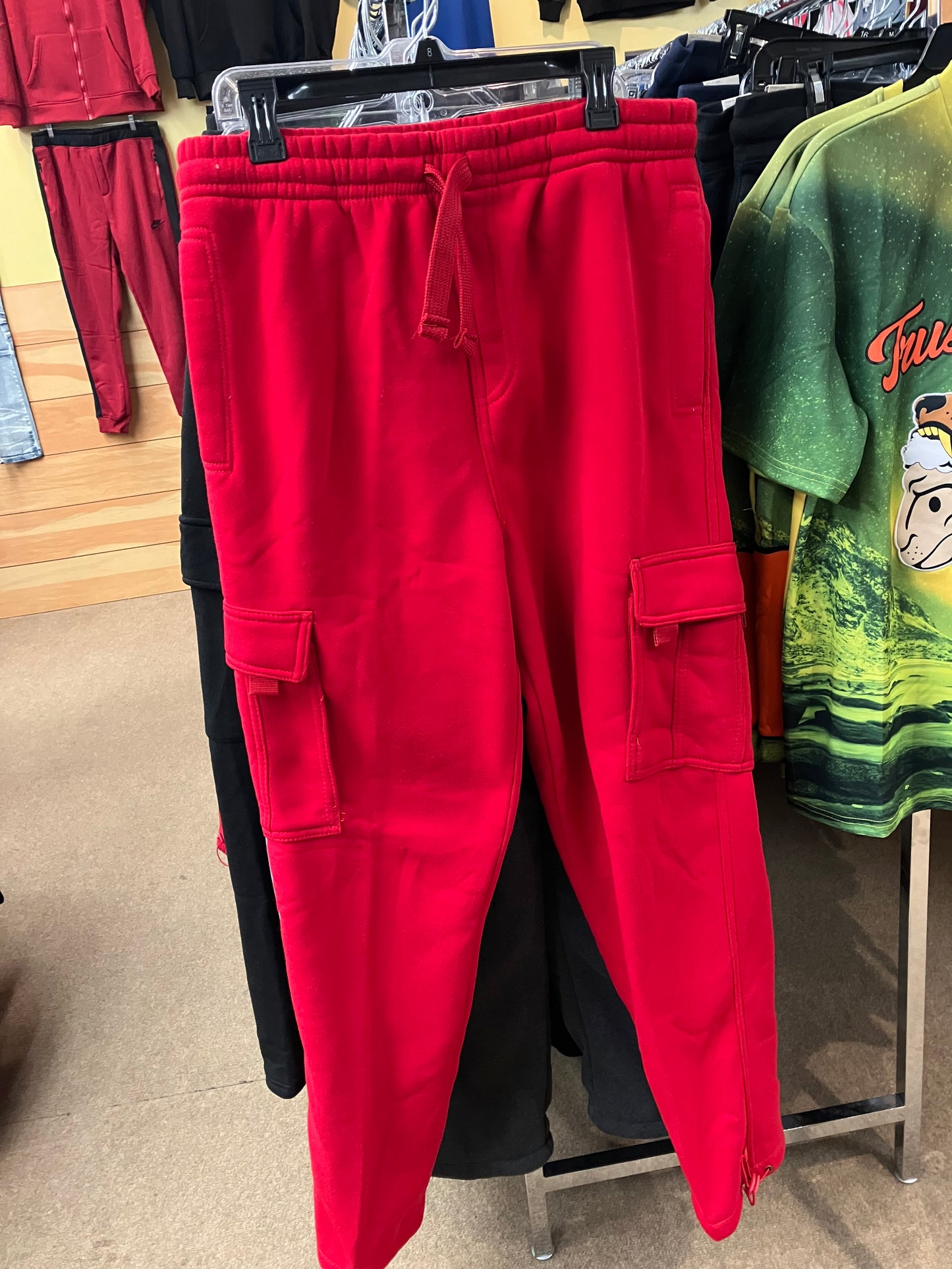 Thick Khaki Sweatpants Red